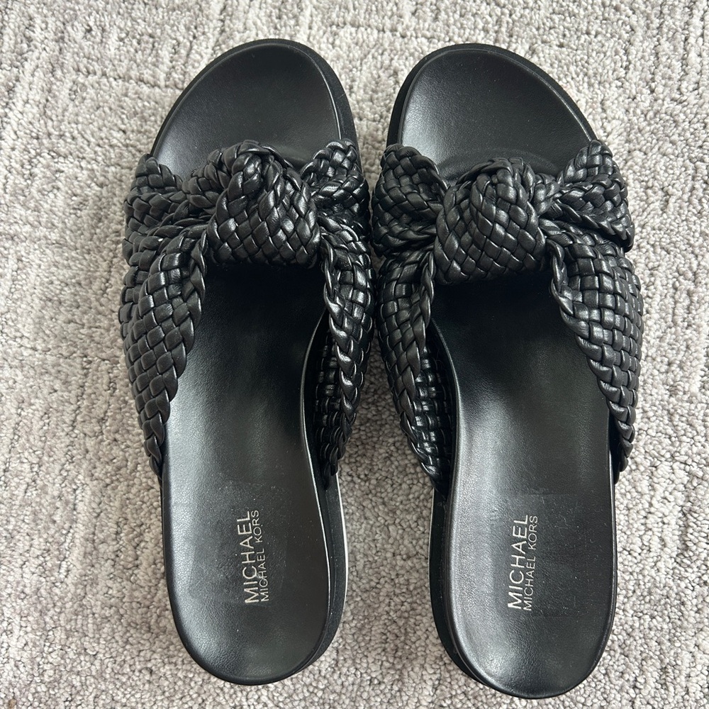 Michael Kors Black Braided Sandals